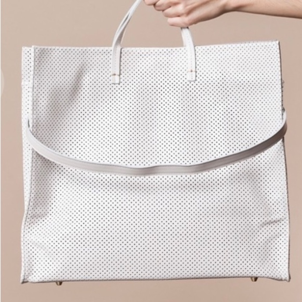 Clare V Simple Tote Perforated White